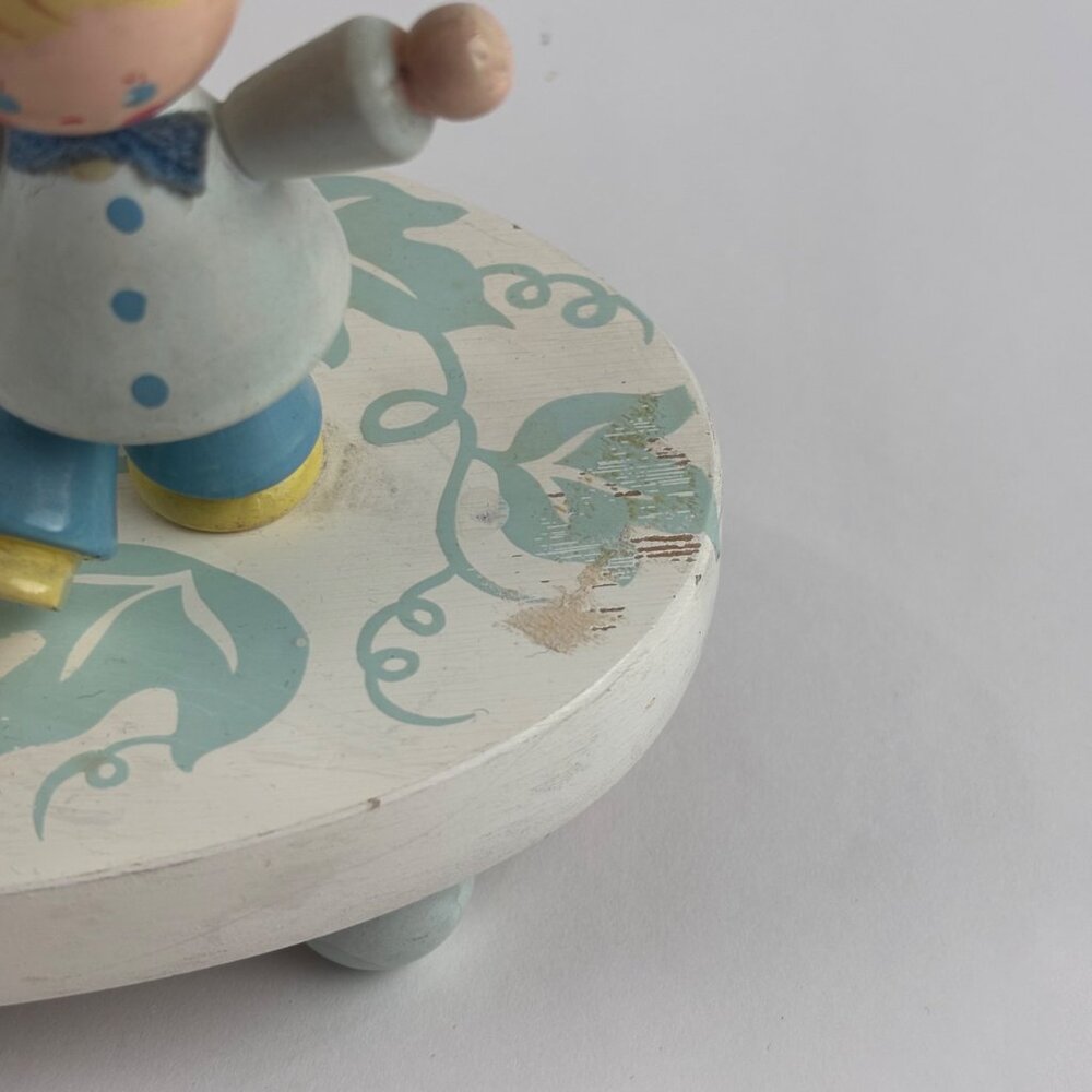 Vintage 50s Kids Lamp Child Bedroom Decor Wooden Pastel Nursery Rhyme - Picture 13 of 14